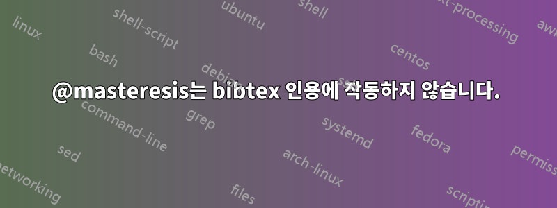 @masteresis는 bibtex 인용에 작동하지 않습니다.