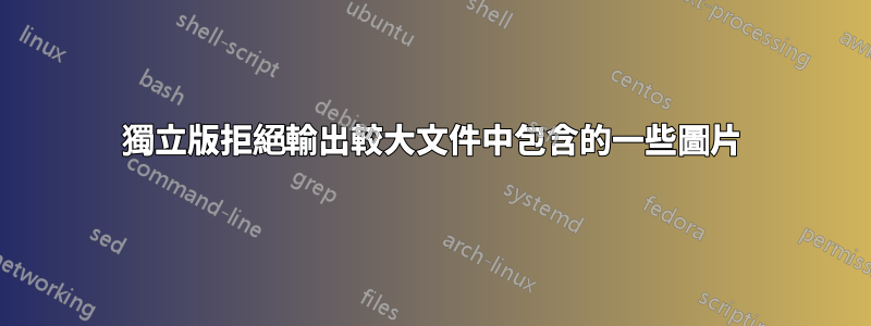 獨立版拒絕輸出較大文件中包含的一些圖片