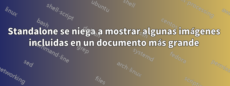 Standalone se niega a mostrar algunas imágenes incluidas en un documento más grande