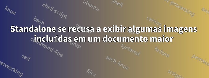 Standalone se recusa a exibir algumas imagens incluídas em um documento maior