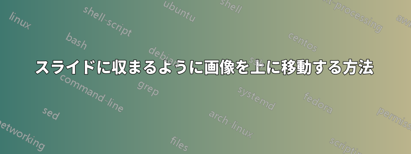 スライドに収まるように画像を上に移動する方法