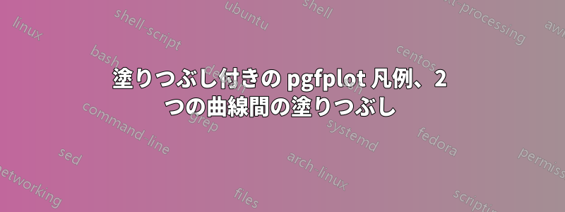 塗りつぶし付きの pgfplot 凡例、2 つの曲線間の塗りつぶし