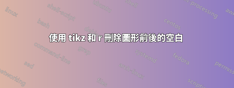 使用 tikz 和 r 刪除圖形前後的空白