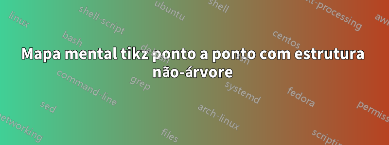 Mapa mental tikz ponto a ponto com estrutura não-árvore