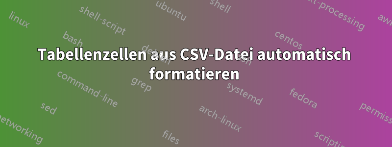 Tabellenzellen aus CSV-Datei automatisch formatieren