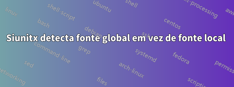 Siunitx detecta fonte global em vez de fonte local