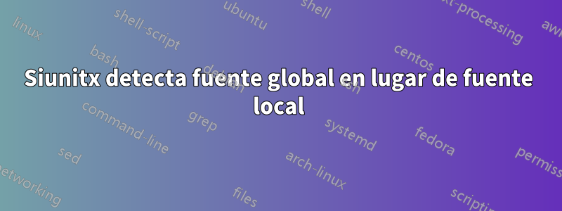 Siunitx detecta fuente global en lugar de fuente local