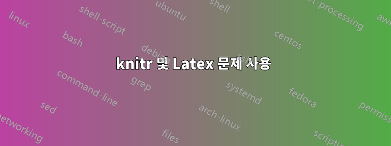 knitr 및 Latex 문제 사용