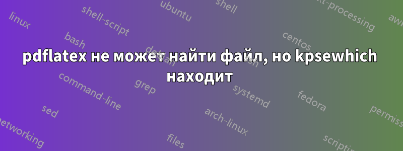 pdflatex не может найти файл, но kpsewhich находит