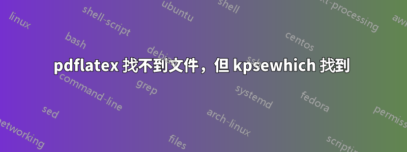 pdflatex 找不到文件，但 kpsewhich 找到