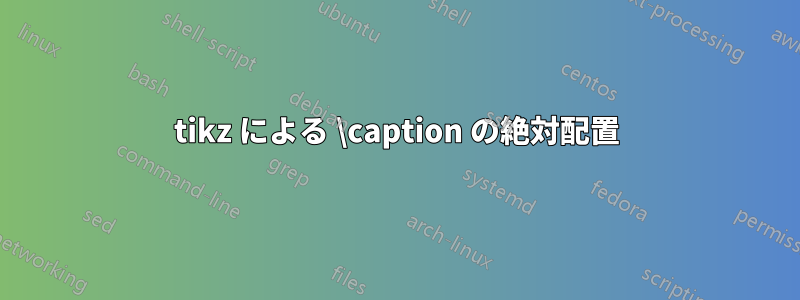 tikz による \caption の絶対配置