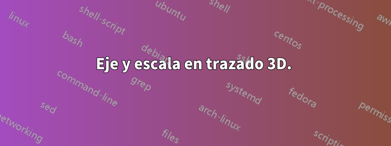 Eje y escala en trazado 3D.