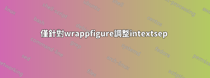 僅針對wrappfigure調整intextsep