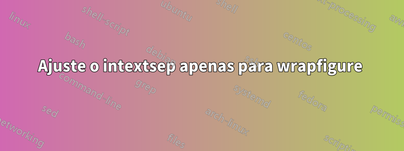 Ajuste o intextsep apenas para wrapfigure