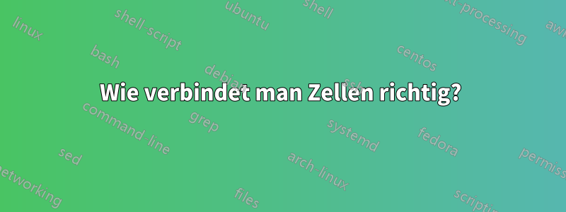 Wie verbindet man Zellen richtig?