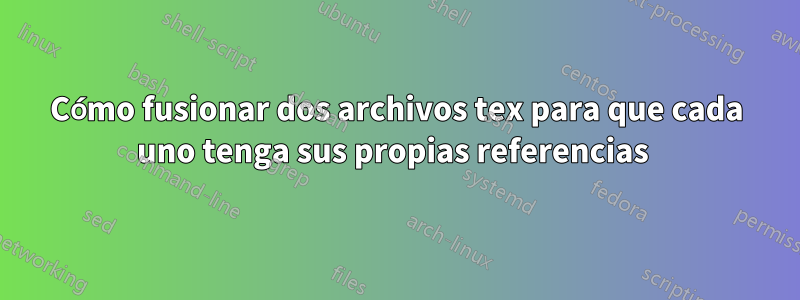 Cómo fusionar dos archivos tex para que cada uno tenga sus propias referencias 