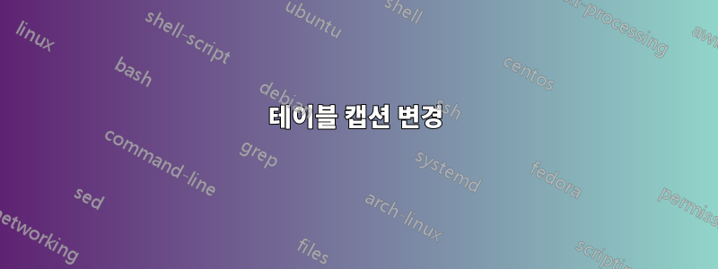 테이블 캡션 변경