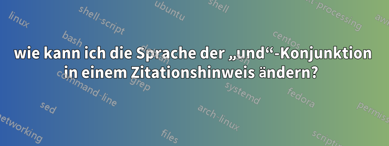 wie kann ich die Sprache der „und“-Konjunktion in einem Zitationshinweis ändern? 