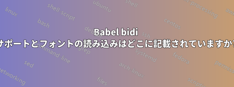 Babel bidi サポートとフォントの読み込みはどこに記載されていますか?