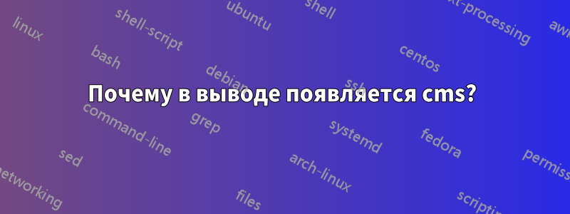 Почему в выводе появляется cms?