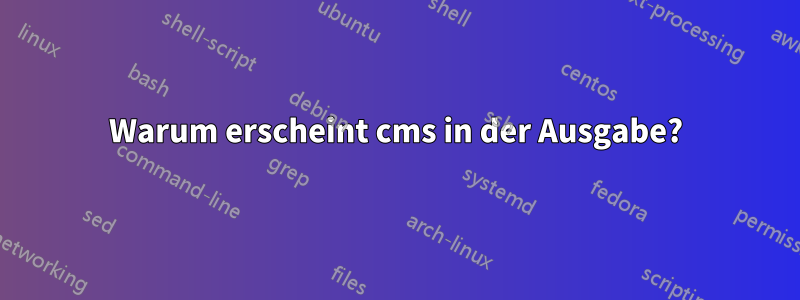 Warum erscheint cms in der Ausgabe?