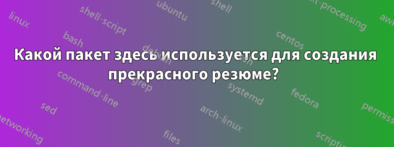 Какой пакет здесь используется для создания прекрасного резюме? 