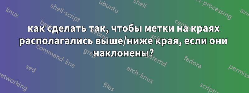 как сделать так, чтобы метки на краях располагались выше/ниже края, если они наклонены?