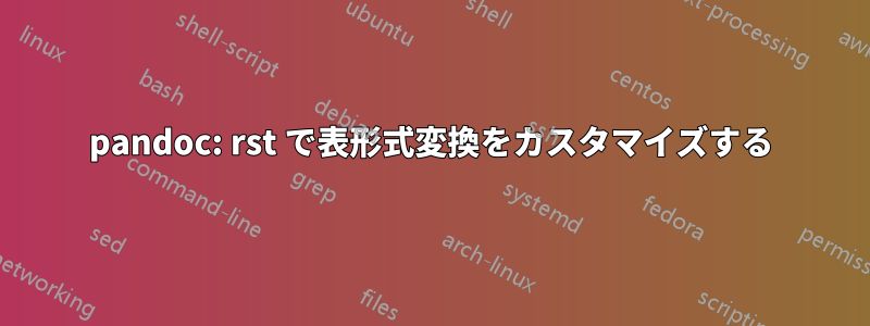 pandoc: rst で表形式変換をカスタマイズする