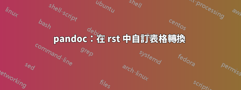 pandoc：在 rst 中自訂表格轉換