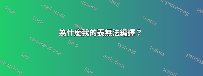 為什麼我的表無法編譯？