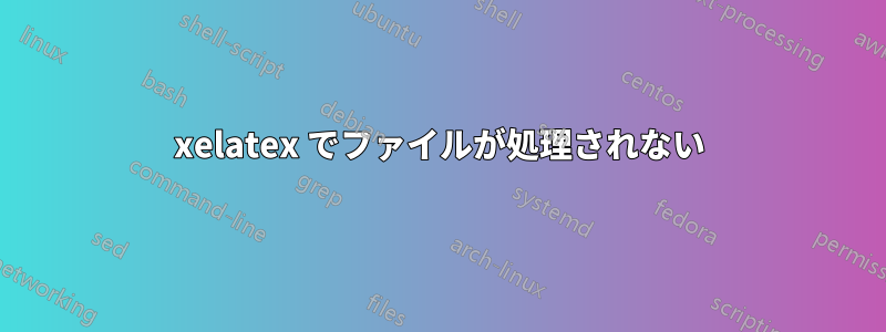 xelatex でファイルが処理されない