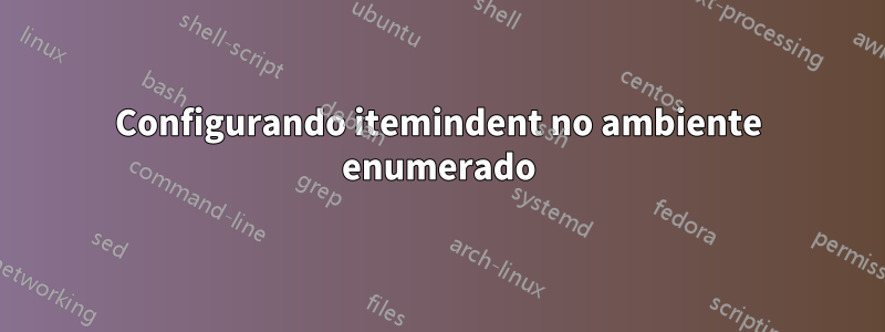 Configurando itemindent no ambiente enumerado