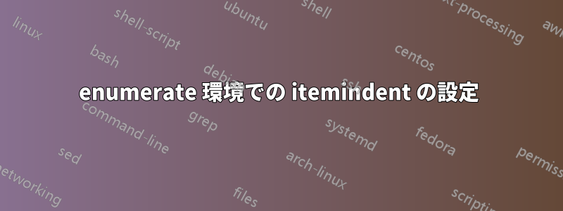 enumerate 環境での itemindent の設定