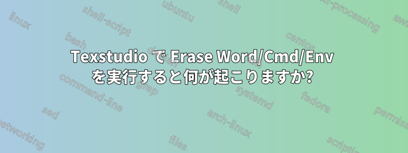 Texstudio で Erase Word/Cmd/Env を実行すると何が起こりますか?