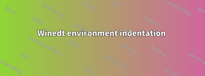 Winedt environment indentation