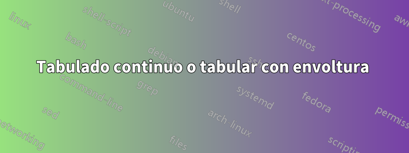 Tabulado continuo o tabular con envoltura