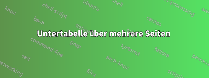 Untertabelle über mehrere Seiten