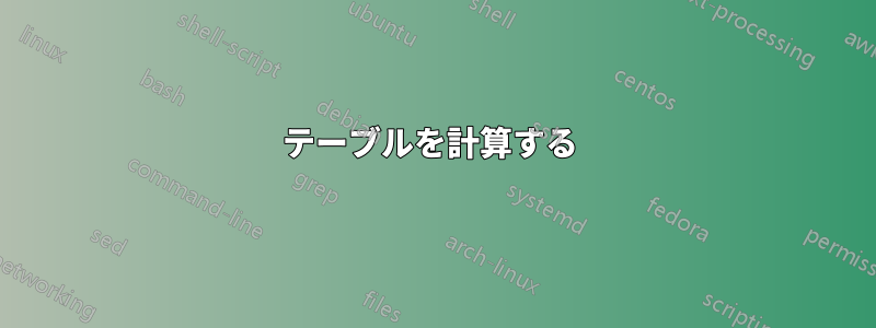 テーブルを計算する 