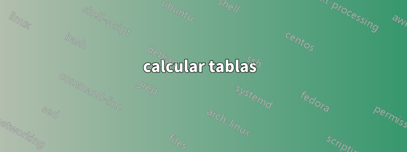 calcular tablas 