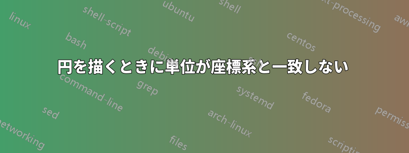 円を描くときに単位が座標系と一致しない