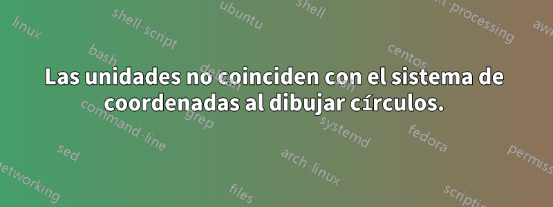 Las unidades no coinciden con el sistema de coordenadas al dibujar círculos.