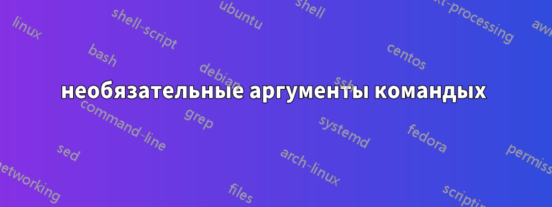 необязательные аргументы командыx