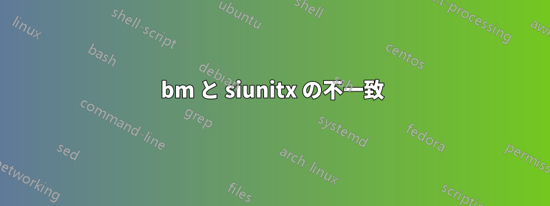 bm と siunitx の不一致