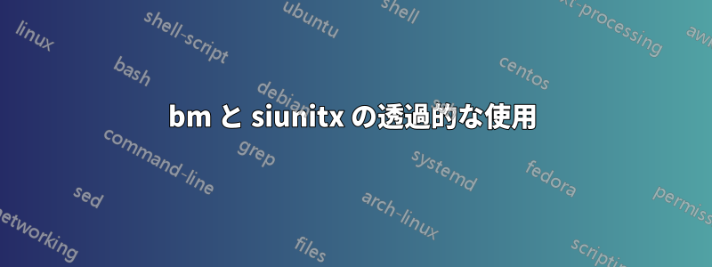 bm と siunitx の透過的な使用