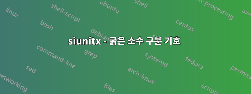 siunitx - 굵은 소수 구분 기호