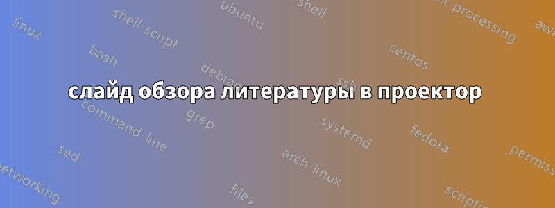 слайд обзора литературы в проектор