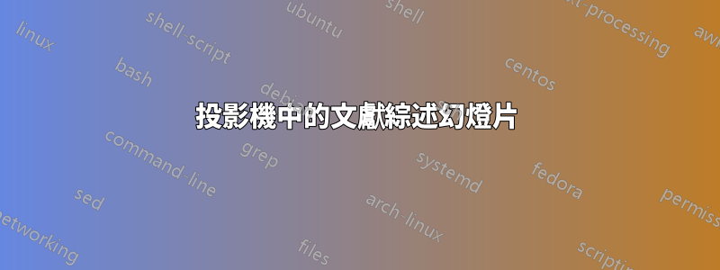 投影機中的文獻綜述幻燈片