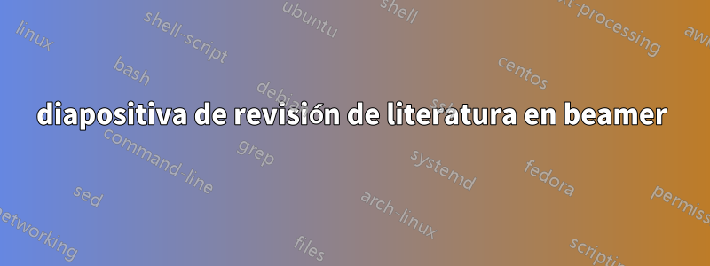 diapositiva de revisión de literatura en beamer