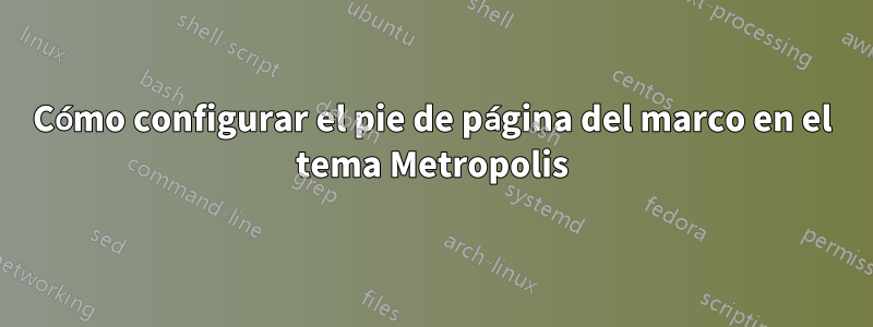 Cómo configurar el pie de página del marco en el tema Metropolis