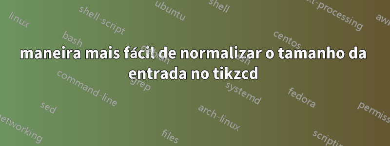 maneira mais fácil de normalizar o tamanho da entrada no tikzcd